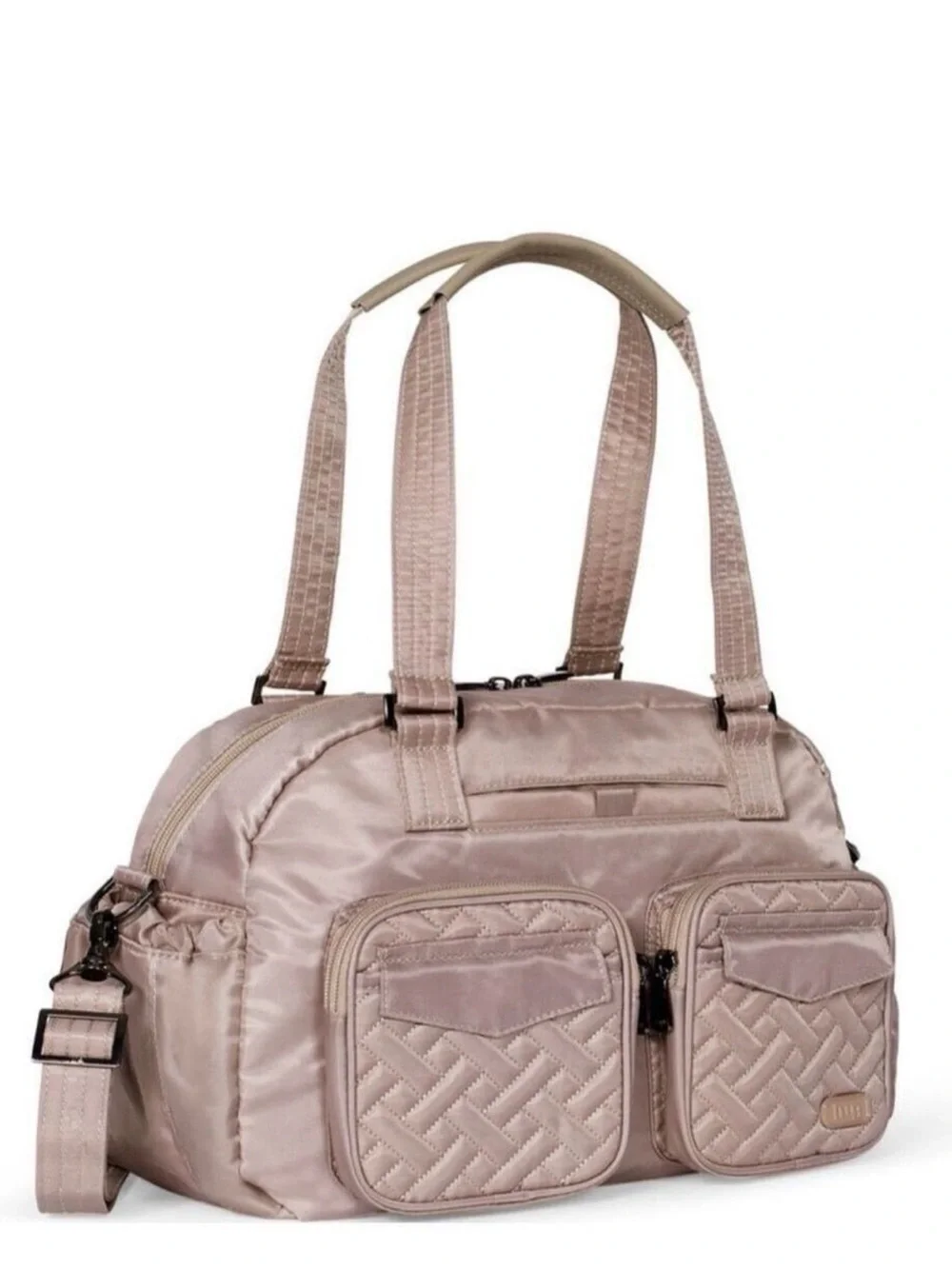Lug Quilted Crossbody Bag in Taupe